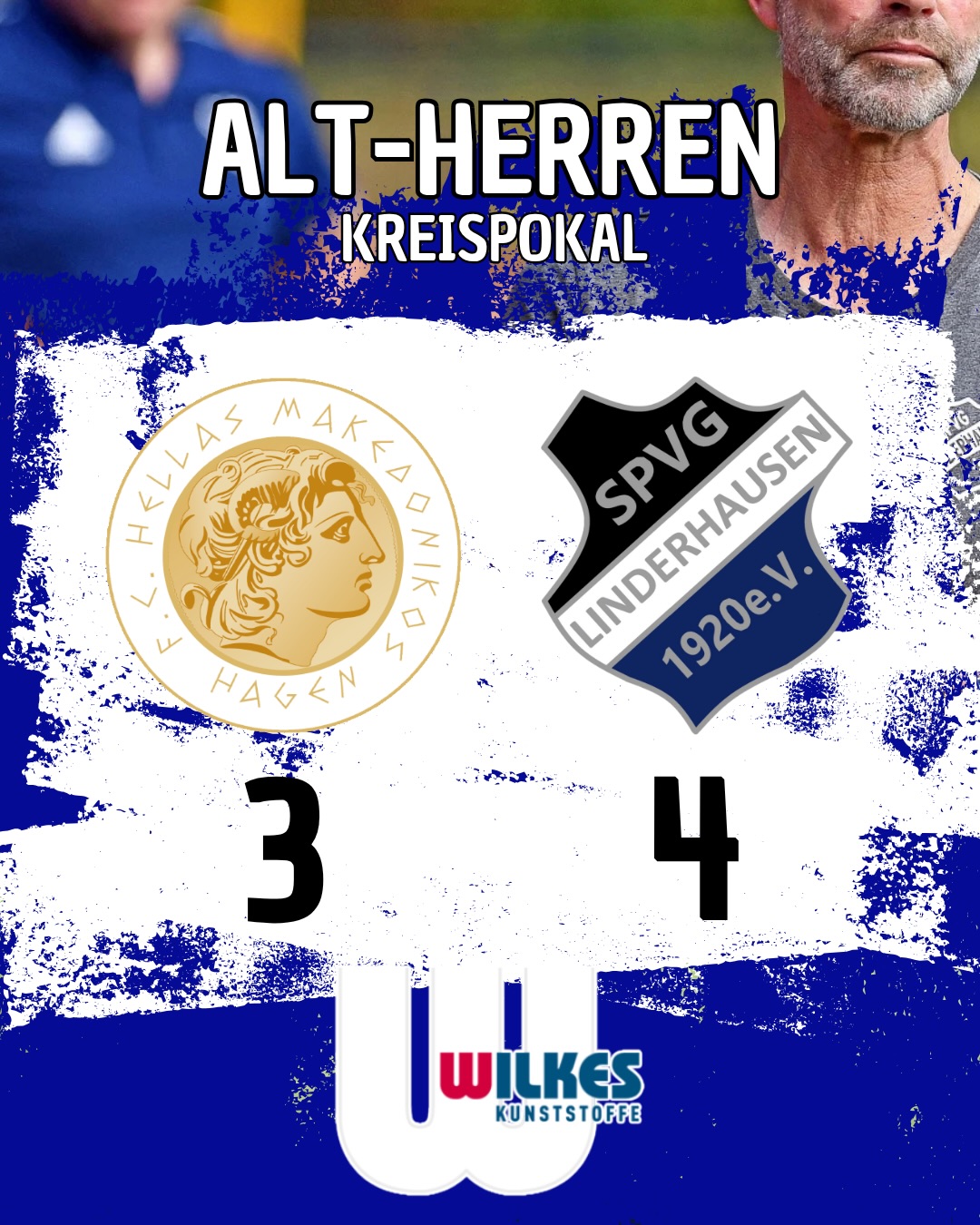 Alt-Herren in der nächsten Runde! Am Dienstag sind unsere Alt-Herren in die nächste Runde des Kreispokals eingezogen. Gegen Hellas Makedonikos Hagen konnten sich unsere Männer mit 4:3 durchsetzen. 🏽Gestern sind unsere Jungs von der A-Jugend leider aus dem Pokal geflogen. Der TuS Ennepetal sorgte spät für klare Verhältnisse. 😕Diese Spiele wurden euch von Wilkes Kunststoffe @wilkesgmbh präsentiert! Vielen Dank für eure Unterstützung! 🏽🫱🏼🫲🏿#spvg #linderhausen #kreisliga #ausschwelmfürschwelm